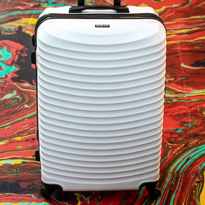DUKAP Adly 24" Hardside Suitcase, 4-Wheeled Spinner, TSA Checkpoint Friendly, White (DKADL00M-WHI)
