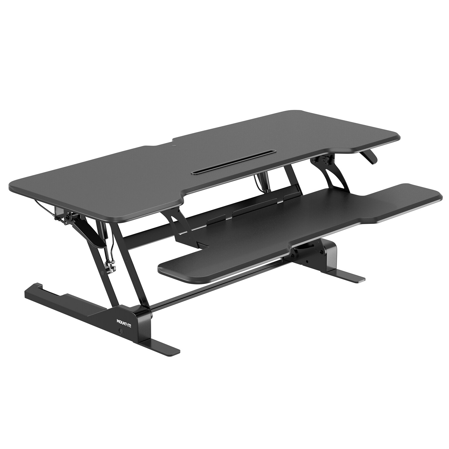 Mount-It! 47W Manual Rectangular Adjustable Standing Desk Converter, Black (MI-15009L)