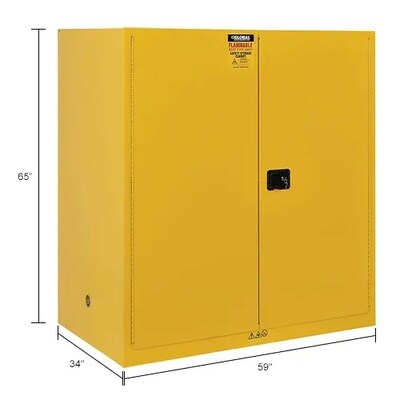 Global Industrial 110 Gallon Drum Storage Safety Cabinet w/ Rollers, Manual Close (316105)
