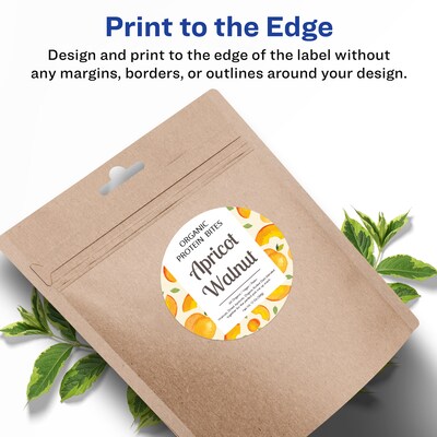 Avery Laser/Inkjet Round Multipurpose Labels, 3.5" Dia., White, 200 Labels/Box (94514)