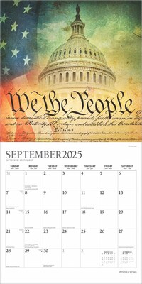 2025 Plato America's Flag 12" x 12" Monthly  Wall Calendar (9781975478759)