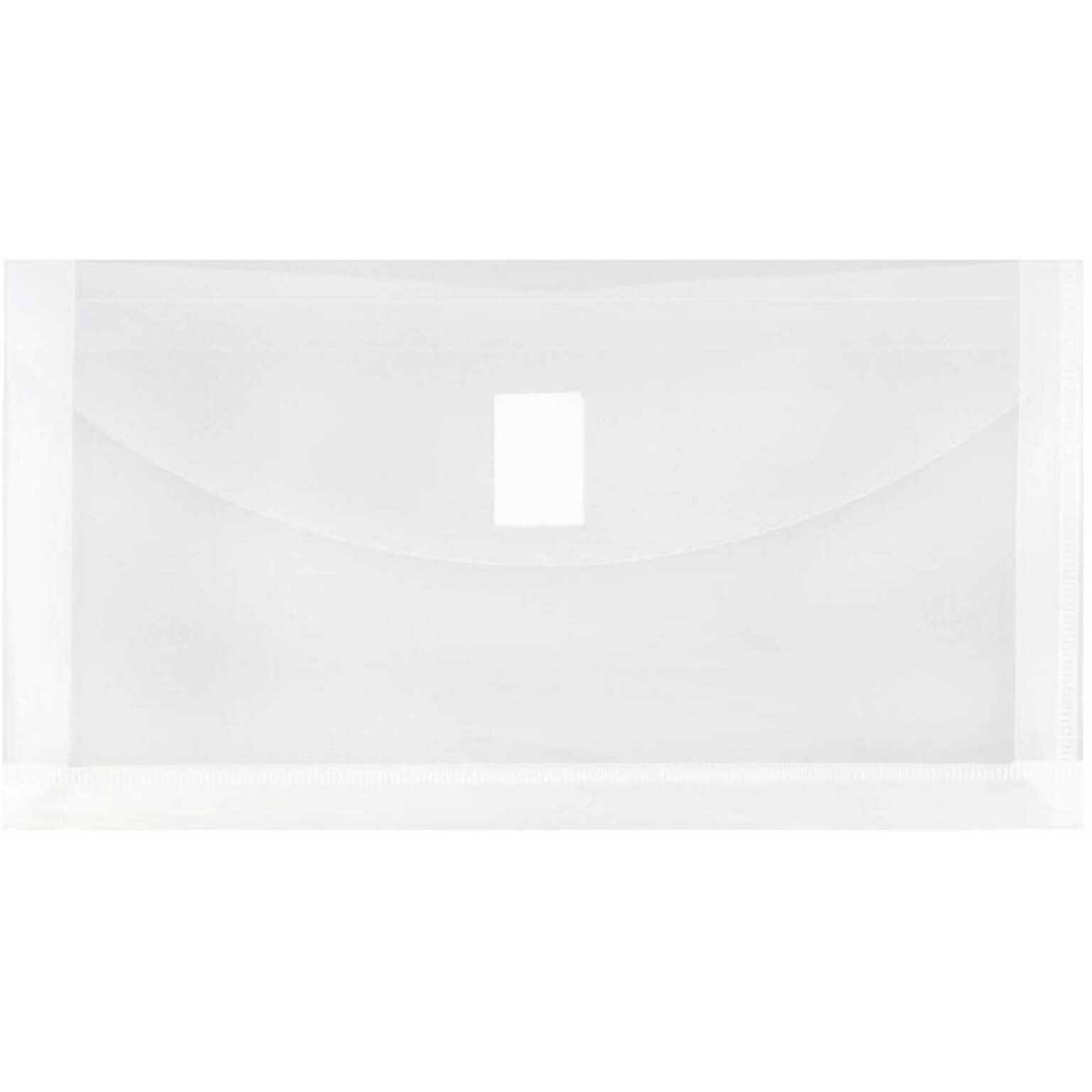 JAM Paper Premium Plastic Filing Envelope with Hook & Loop Closure, 5 1/4 x 10, Clear, 3/Pack (921V1CLX3)