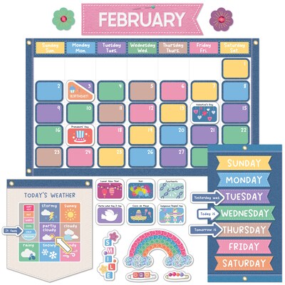 Carson Dellosa Crafty and Cool Calendar Bulletin Board Set, 145 Pieces/Set (110596)