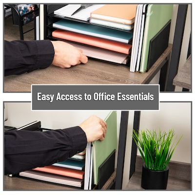 Mind Reader Metal Front Loading Letter Tray, Letter Size, Black (4TSIDE2-BLK)