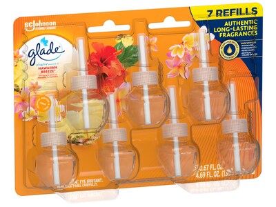 Glade PlugIns Scented Oil Refill, Hawaiian Breeze, 0.67 Fl. Oz., 7/Pack (350767)