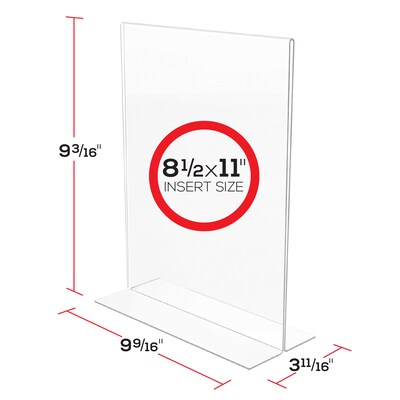 Staples® Sign Holder, 8.5" x 11", Clear Plastic, 12/Pack (28180)
