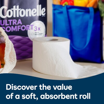 Cottonelle Ultra Comfort Toilet Paper, 2-ply, White, 268 Sheets/Roll, 12 Rolls/Case (54165/55494)