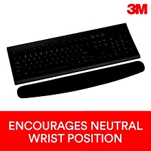 3M™ Foam Wrist Rest for Keyboards, Black, Durable Fabric Cover, Anti-microbial Product Protection (W