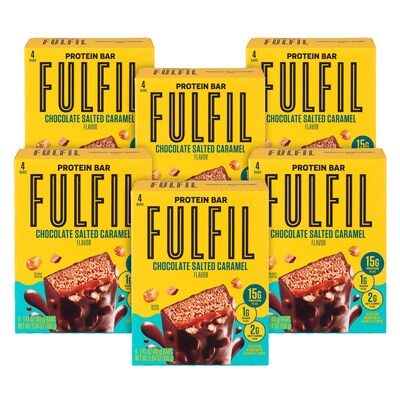 FULFIL Chocolate Salted Caramel Flavor Vitamin & Protein Standard Bar, 5.62 oz., 6/Pack (220-02914)