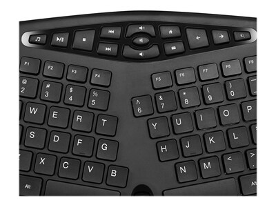 Adesso Tru-Form Media Ergonomic Keyboard, Black (AKB-160UB)