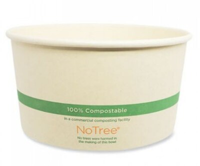 World Centric No Tree Sugarcane Bowl, 32 oz., Natural, 300/Carton (WORBONT32W)