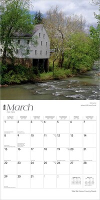 2026 BrownTrout Take Me Home Country Roads West Virginia Places 12" x 12" Monthly Wall Calendar (9798330705764)
