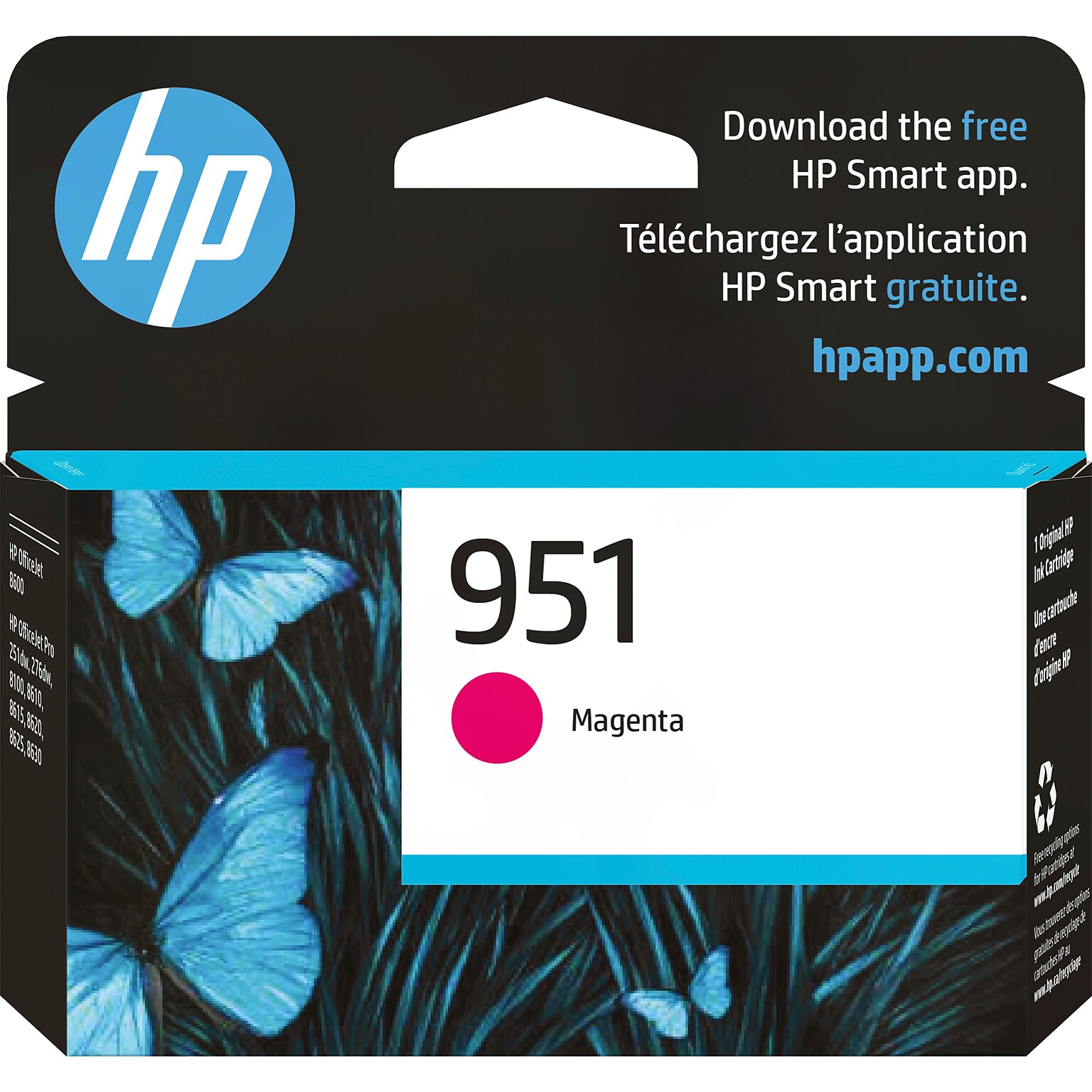 HP 951 Magenta Standard Yield Ink Cartridge, Prints Up to 700 Pages (CN051AN#140)