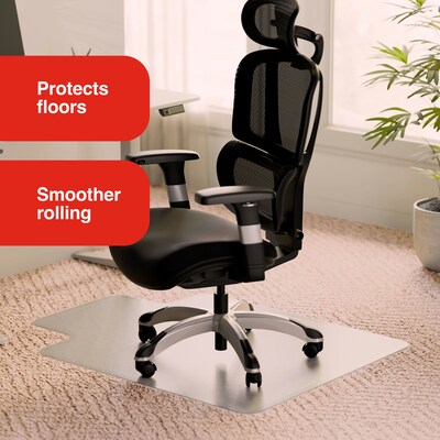 Quill Brand® PlushMat Carpet Chair Mat, 36 x 48, Crystal Clear (20238-CC)