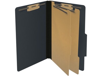 Medical Arts Press Pressboard Classification Folder, 2 Dividers, 2" Expansion, Legal Size, Black, 10/Box (DV-T52-26-3BLK)