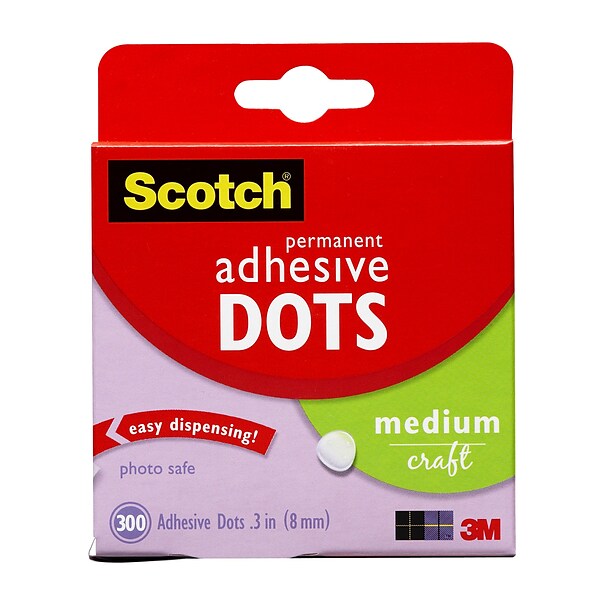Scotch Medium Mounting Adhesive Dots, 300/Pack (010-300M)