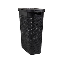 Mind Reader 10.57-Gallon Laundry Hamper with Lid, Plastic, Plastic, Black (40HAMP-BLK)