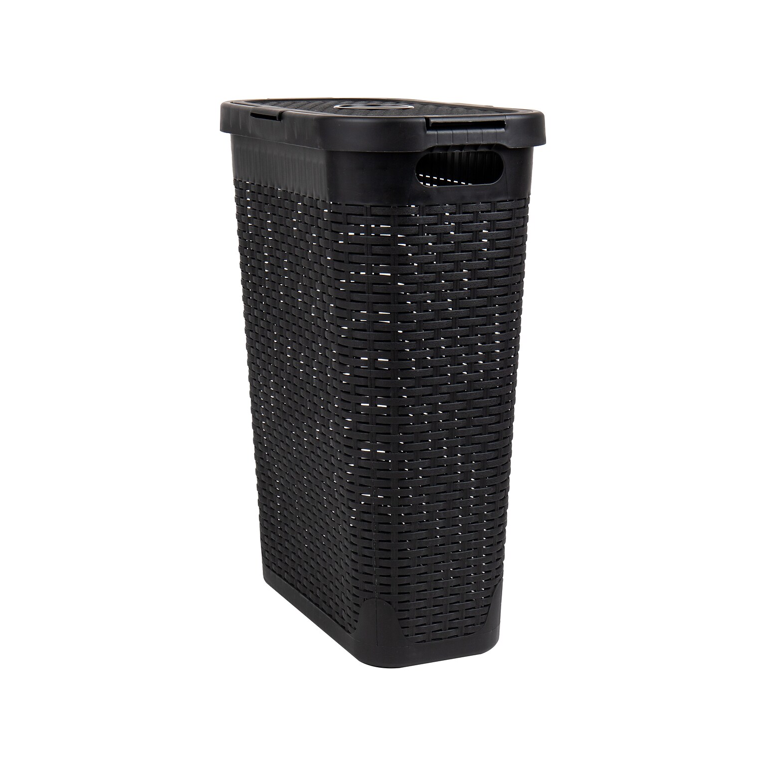Mind Reader 10.57-Gallon Laundry Hamper with Lid, Plastic, Black (40HAMP-BLK)