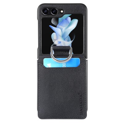 SaharaCase Indy Series Wallet Case for Samsung Galaxy Z Flip6, Scorpion Black (CP00592)