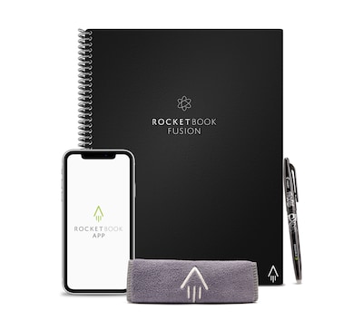 Rocketbook Fusion Reusable Notebook Planner Combo, 8.5 x 11, 42 Sheets, Black (EVRF-L-RC-A-FR)