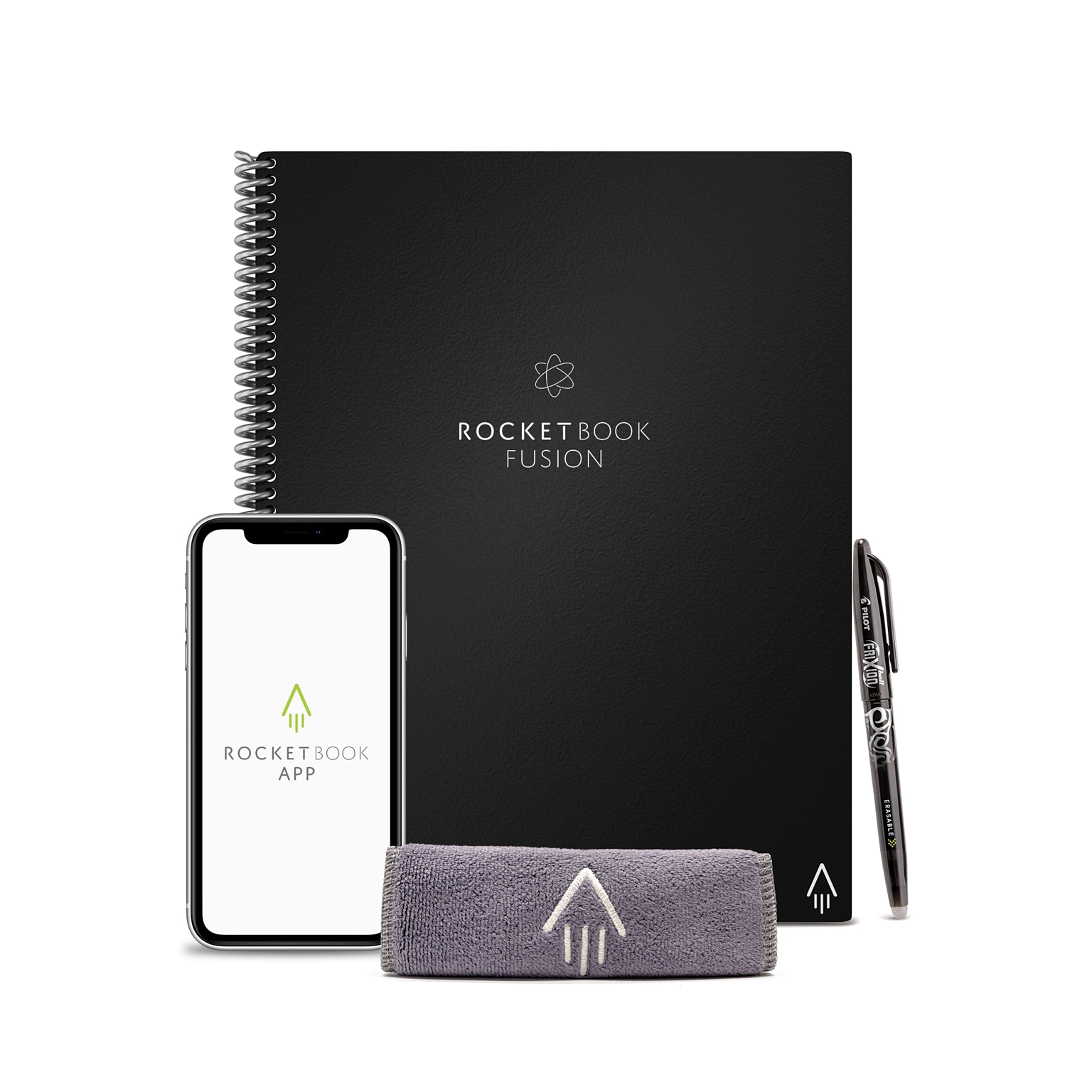 Rocketbook Fusion Reusable Notebook Planner Combo, 8.5 x 11, 7 Page Styles, 42 Pages, Black (EVRF-L-RC-A-FR)
