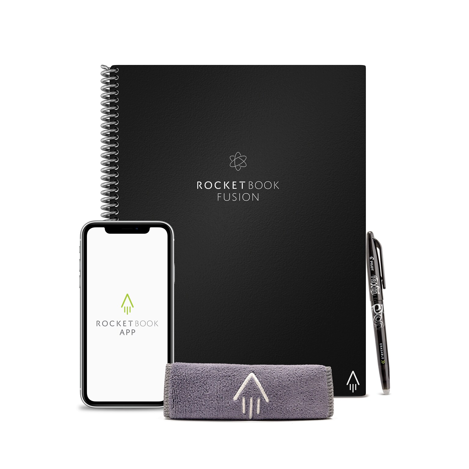 Rocketbook Fusion Reusable Notebook Planner Combo, 8.5 x 11, 42 Sheets, Black (EVRF-L-RC-A-FR)