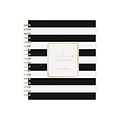 2023-2024 Blue Sky Day Designer Rugby Stripe Black 8 x 10 Academic Daily Planne (137885-A24)