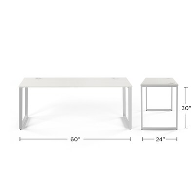 Union & Scale™ Workplace2.0™ 60" Writing Desk, Silver Mesh (UN57474)