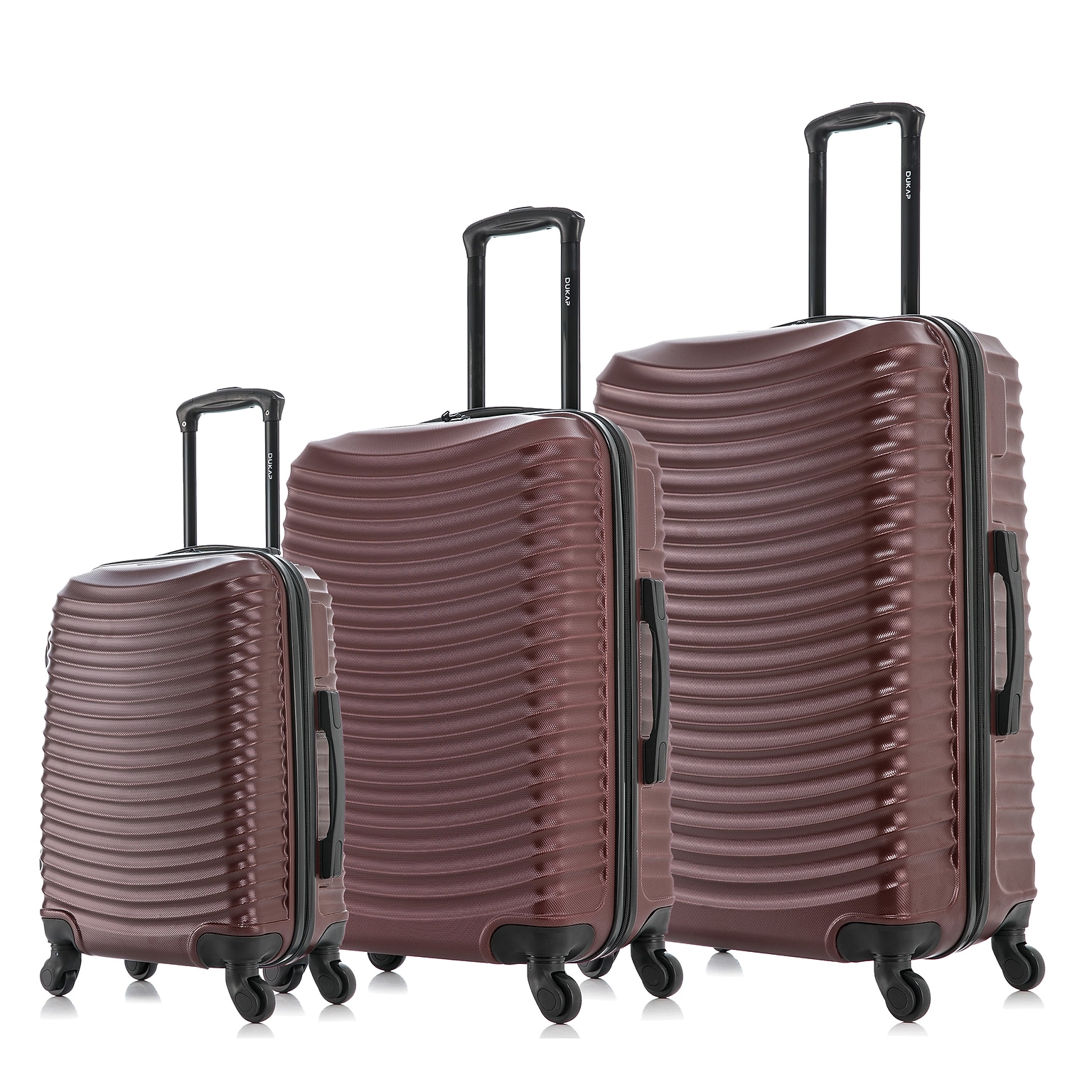DUKAP Adly 3-Piece Hardside Spinner Luggage Set, TSA Checkpoint Friendly, Wine (DKADLSML-WIN)