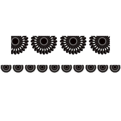 Teacher Created Resources Die-Cut Border Trim, 2.75 x 2.92, Black and White Fiesta, 12/Pack, 6 Pac