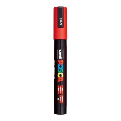 POSCA PC-5M Water Based Paint Marker, Medium Bullet Tip, Red, 3/Pack (UBCPC5MRED-3)