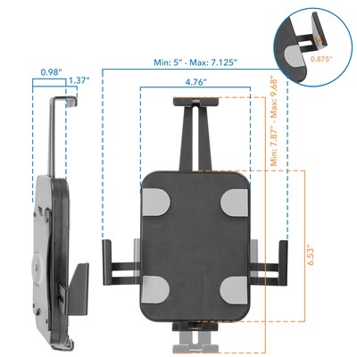 Mount-It! Adjustable Anti-Theft iPad and Tablet Wall Mount, Black (MI-3872B)