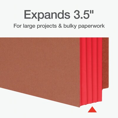 Pendaflex File Pocket, 3 1/2" Expansion, Letter Size, Brown/Red, 10/Box (1007024)
