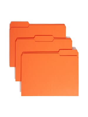 Smead File Folder, 1/3-Cut Tab, Letter Size, Orange, 100/Box (12543)