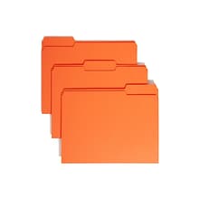 Smead File Folder, 1/3-Cut Tab, Letter Size, Orange, 100/Box (12543)