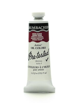 Grumbacher Pre-Tested Artists Oil Colors Brown Madder P021 1.25 Oz.
