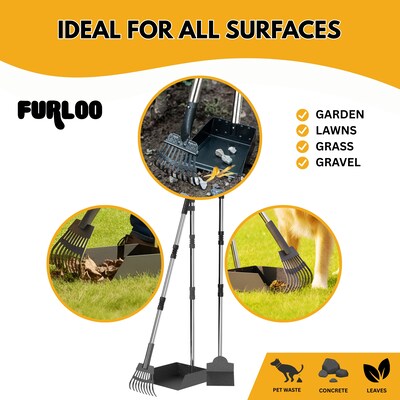 Furloo Dog Pooper Scooper Set, Black, 3 Pieces/Set (FLO3)