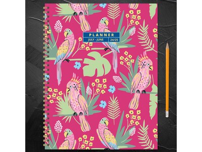 2024-2025 TF Publishing Cali Girl Collection Pretty Parrot 8.5" x 11" Academic Weekly & Monthly Planner, Paperboard Cover