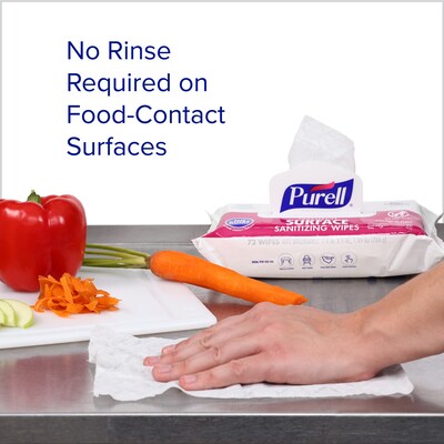 PURELL Foodservice Disinfecting Wipes, 72 Wipes/Pack (9371-12)