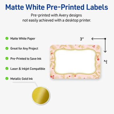 Avery Rectangle Multipurpose Labels, 2 x 3, White, 80/Pack (19479370477)