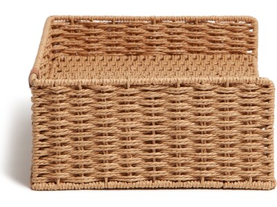 U Brands Paper Rope Front Loading Letter Tray, Letter Size, Brown (6085U01-06)
