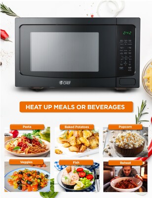 Commercial Chef 1.6 Cu. Ft. Countertop Microwave, Black (CHM16MB6)