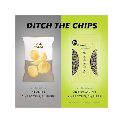 Wonderful Pistachios Salted Dill Pickle Pistachios, 2.25 oz., 8 Bags/Box (DP0146A25M)