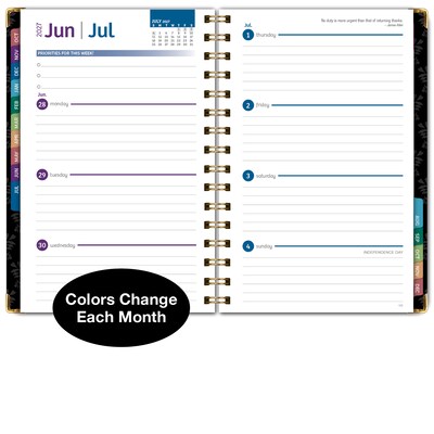 2027 Excello Brands 6" x 8" Weekly & Monthly Standard Planner, Paperboard Cover, Sugar Skull (FSHN-CY27-58-48)