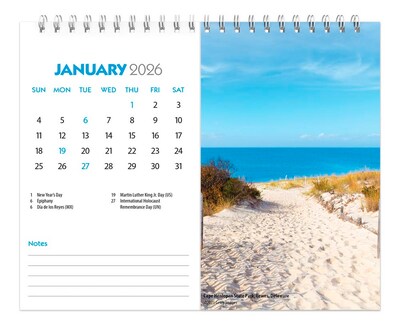 2026 BrownTrout Beaches 7.5" x 6" Monthly Desk Calendar (9798330702343)