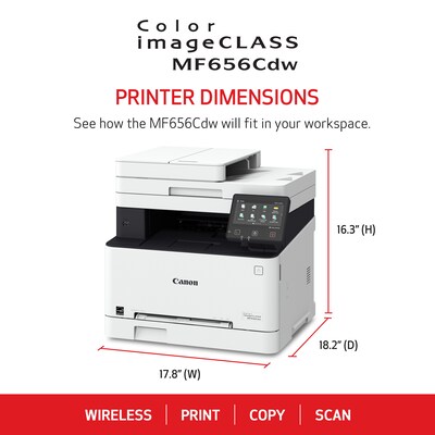 Canon imageCLASS MF656CDW Wireless Color Laser Printer, All-In-One, Print, Scan, Copy, Fax (MF656CDW)
