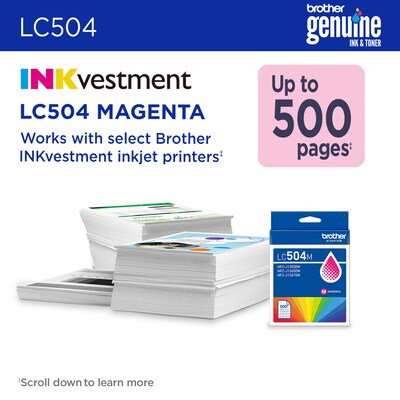 Brother LC504 Magenta Standard Yield Ink Cartridge (LC504MS)