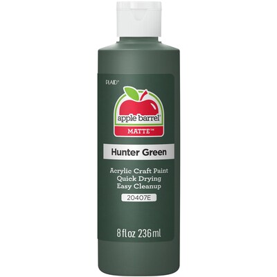 Apple Barrel Acrylic Paint Matte, 8oz., Hunter Green, 6/Pack (APP20407E-6)