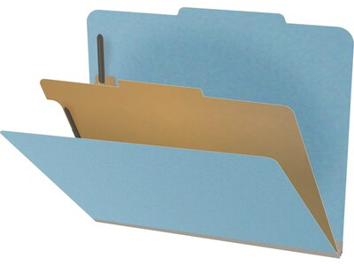 Medical Arts Press Pressboard Classification Folder, 1 Divider, 2 Expansion, Letter Size, Blue, 10/Box (DV-T42-14-3BLU)
