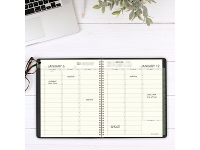 2025 AT-A-GLANCE Recycled 7 x 8.75 Weekly & Monthly Appointment Book, Faux Leather Cover, Black (7